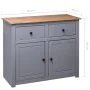 Gray Panama style solid pine wood sideboard 93x40x80 cm by vidaXL, Sideboards - Ref: Foro24-282698, Price: 158,96 €, Discount: %