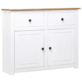 Aparador de madera maciza pino estilo Panamá blanco 93x40x80 cm de vidaXL, Aparadores - Ref: Foro24-282699, Precio: 221,73 €,...