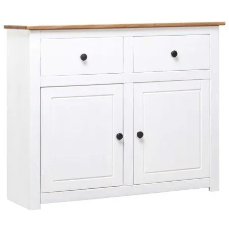 Aparador de madera maciza pino estilo Panamá blanco 93x40x80 cm de vidaXL, Aparadores - Ref: Foro24-282699, Precio: 221,73 €,...