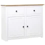 Aparador de madera maciza pino estilo Panamá blanco 93x40x80 cm de vidaXL, Aparadores - Ref: Foro24-282699, Precio: 221,73 €,...