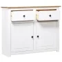 Aparador de madera maciza pino estilo Panamá blanco 93x40x80 cm de vidaXL, Aparadores - Ref: Foro24-282699, Precio: 221,73 €,...