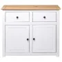 Aparador de madera maciza pino estilo Panamá blanco 93x40x80 cm de vidaXL, Aparadores - Ref: Foro24-282699, Precio: 221,73 €,...
