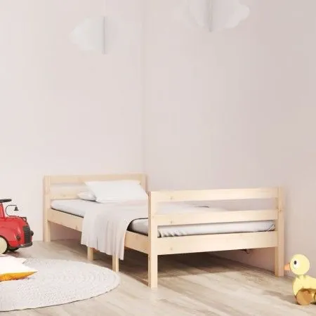 Estructura de cama madera maciza de pino 75x190 cm de vidaXL, Camas y somieres - Ref: Foro24-821639, Precio: 94,62 €, Descuen...