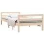 Estructura de cama madera maciza de pino 75x190 cm de vidaXL, Camas y somieres - Ref: Foro24-821639, Precio: 94,62 €, Descuen...