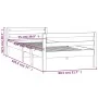 Estructura de cama madera maciza de pino blanco 75x190 cm de vidaXL, Camas y somieres - Ref: Foro24-821640, Precio: 128,84 €,...