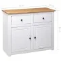 Aparador de madera maciza pino estilo Panamá blanco 93x40x80 cm de vidaXL, Aparadores - Ref: Foro24-282699, Precio: 221,73 €,...