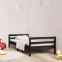 Estructura de cama madera maciza de pino negro 75x190 cm de vidaXL, Camas y somieres - Ref: Foro24-821643, Precio: 83,57 €, D...