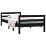 Estructura de cama madera maciza de pino negro 75x190 cm de vidaXL, Camas y somieres - Ref: Foro24-821643, Precio: 83,57 €, D...