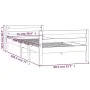 Estructura de cama madera maciza de pino negro 75x190 cm de vidaXL, Camas y somieres - Ref: Foro24-821643, Precio: 83,57 €, D...