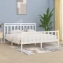 Estructura de cama madera maciza de pino blanco 200x200 cm de vidaXL, Camas y somieres - Ref: Foro24-3107049, Precio: 154,94 ...