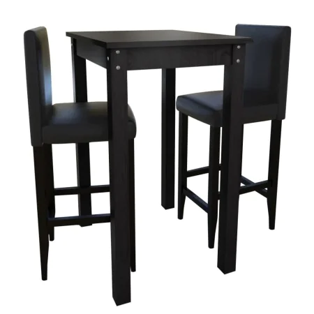 Mesa de bar con 2 sillas de barra negras de vidaXL, muebles para cocinas y comedores - Ref: Foro24-160726, Precio: 290,73 €, ...