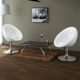 Kitchen stools 2 units white synthetic leather by vidaXL, Kitchen stools - Ref: Foro24-240452, Price: 193,19 €, Discount: %