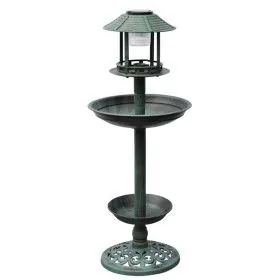 Bañera/comedero para pájaros con luz solar de vidaXL, Pilas para pájaros - Ref: Foro24-40537, Precio: 47,44 €, Descuento: %