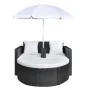 Cama de jardín con sombrilla ratán sintético negro de vidaXL, Camas para exteriores - Ref: Foro24-40735, Precio: 339,27 €, De...