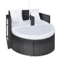 Cama de jardín con sombrilla ratán sintético negro de vidaXL, Camas para exteriores - Ref: Foro24-40735, Precio: 339,27 €, De...