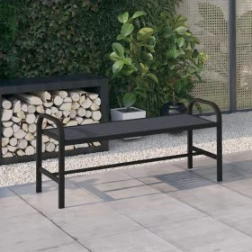 Banco de jardín acero y WPC negro 124,5 cm de vidaXL, Bancos de jardín - Ref: Foro24-317137, Precio: 110,26 €, Descuento: %