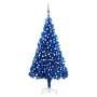 Árbol de Navidad preiluminado con luces y bolas azul 210 cm de vidaXL, Arboles de navidad - Ref: Foro24-3077682, Precio: 99,4...