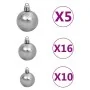 Árbol de Navidad preiluminado con luces y bolas azul 210 cm de vidaXL, Arboles de navidad - Ref: Foro24-3077682, Precio: 99,4...
