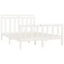 Estructura de cama de madera maciza de pino blanco 160x200 cm de vidaXL, Camas y somieres - Ref: Foro24-3107039, Precio: 141,...