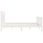 Estructura de cama de madera maciza de pino blanco 160x200 cm de vidaXL, Camas y somieres - Ref: Foro24-3107039, Precio: 141,...